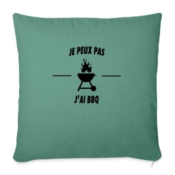 Je peux pas j'ai BBQ - Housse de coussin décorative 45 x 45 cm - vert sapin - Devant