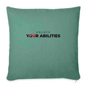 Débloquez vos capacités Premium - Housse de coussin décorative 45 x 45 cm - vert sapin - Devant