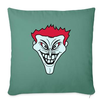 psycho psychopath verrueckt clown joker grinsen mu - Sofakissenbezug 45 x 45 cm - Tanngrün - Vorne