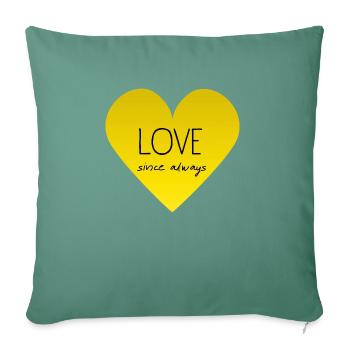 L’AMOUR depuis toujours - Housse de coussin décorative 45 x 45 cm - vert sapin - Devant