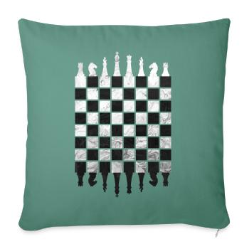 ÉCHECS JEU D’ÉCHECS - Housse de coussin décorative 45 x 45 cm - vert sapin - Devant