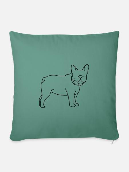 Frenchie - Sofakissenbezug 45 x 45 cm - Tanngrün