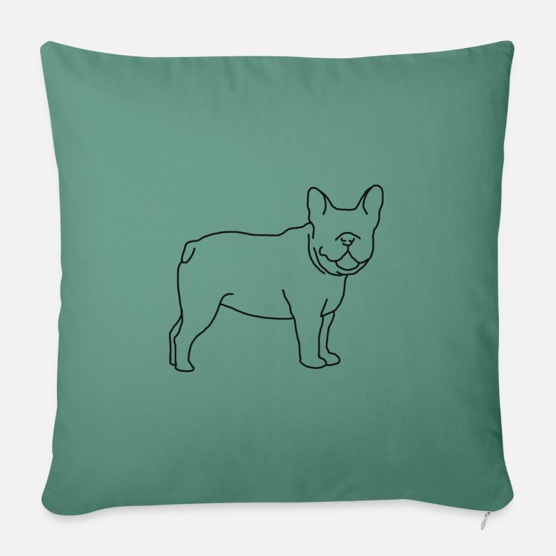 Frenchie - Sofakissenbezug 45 x 45 cm - Tanngrün