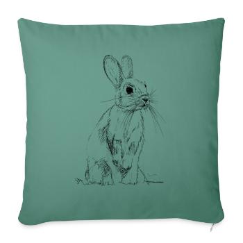 Kaninchen - Sofakissenbezug 45 x 45 cm - Tanngrün - Vorne