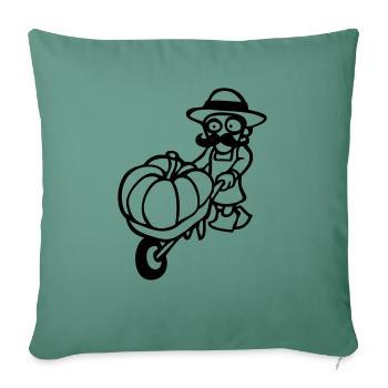 drawing gardener jardine jardin vegan fun - Sofa pillowcase 17,3'' x 17,3'' (45 x 45 cm) - cypress green - Front