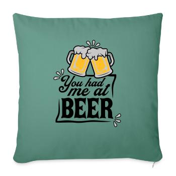 Persuade la bière en disant - Housse de coussin décorative 45 x 45 cm - vert sapin - Devant