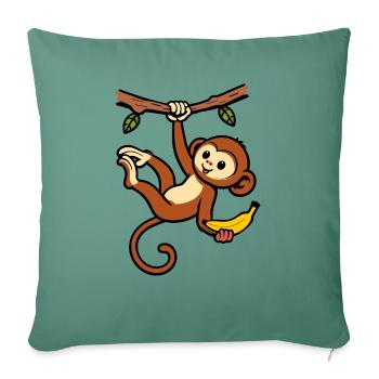 Monkey Swing Monkey Banana Hanging Branch Jungle - Sofa pillowcase 17,3'' x 17,3'' (45 x 45 cm) - cypress green - Front