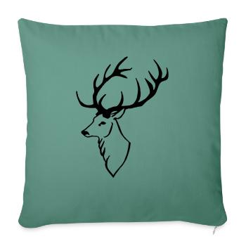 Deer head - Sofa pillowcase 17,3'' x 17,3'' (45 x 45 cm) - cypress green - Front