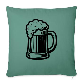 Chope à bière symbole bière - Housse de coussin décorative 45 x 45 cm - vert sapin - Devant