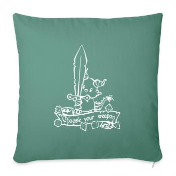 Choose your weapon RPG GAME - Sofa pillowcase 17,3'' x 17,3'' (45 x 45 cm) - cypress green - Front