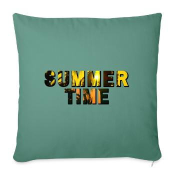 Motif de vacances d’été avec des palmiers - Housse de coussin décorative 45 x 45 cm - vert sapin - Devant
