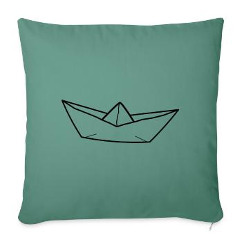 Papier - Bateau - Housse de coussin décorative 45 x 45 cm - vert sapin - Devant