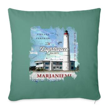 MARJANIEMI LIGHTHOUSE HAILUOTO CLOTHING - GIFT IDEAS - Sofa pillowcase 17,3'' x 17,3'' (45 x 45 cm) - cypress green - Front