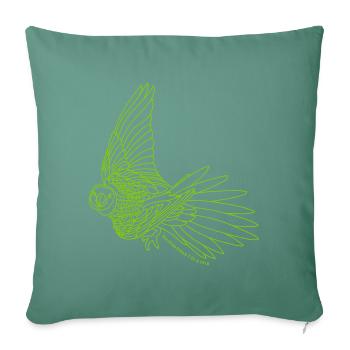 Extinct Animals: Carolina Parakeet Vector - Sofa pillowcase 17,3'' x 17,3'' (45 x 45 cm) - cypress green - Front