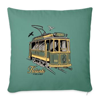 OLD RATIKKA HELSINKI, T-SHIRTS AND PRODUCTS - Sofa pillowcase 17,3'' x 17,3'' (45 x 45 cm) - cypress green - Front