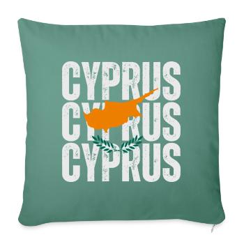 Drapeau chypriote, fierté chypriote - Housse de coussin décorative 45 x 45 cm - vert sapin - Devant
