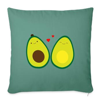 Avocado | Avocados in Love | Avocado happy - Sofa pillowcase 17,3'' x 17,3'' (45 x 45 cm) - cypress green - Front
