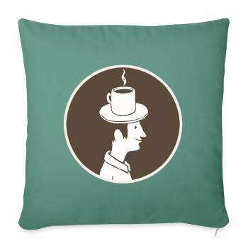 Coffee Hat Man - Sofa pillowcase 17,3'' x 17,3'' (45 x 45 cm) - cypress green - Front