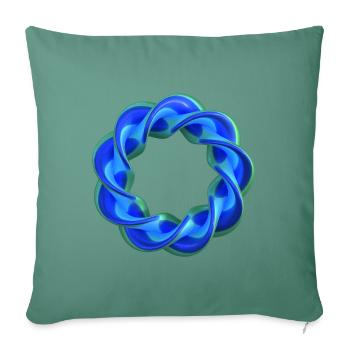 Gedrehter 3D Ring Glas Blau Grün - Sofakissenbezug 45 x 45 cm - Tanngrün - Vorne