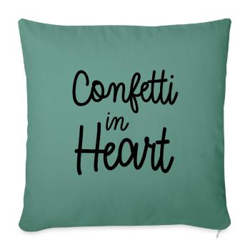 Confetti in Heart - Sofakissenbezug 45 x 45 cm - Tanngrün - Vorne