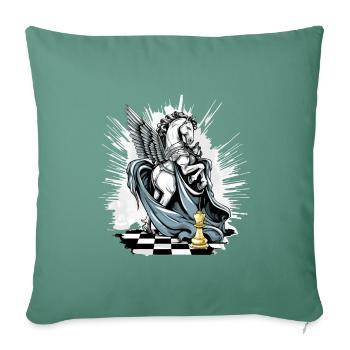 The winged rider n°2 - Sofa pillowcase 17,3'' x 17,3'' (45 x 45 cm) - cypress green - Front