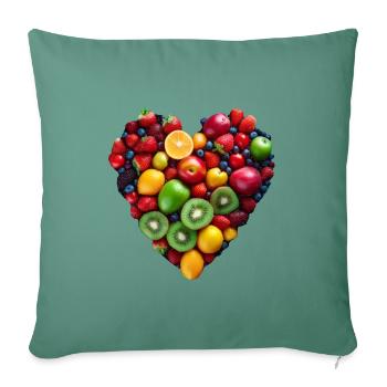 Cœur de fruit - Housse de coussin décorative 45 x 45 cm - vert sapin - Devant