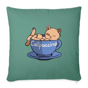 Catpuccino - Housse de coussin décorative 45 x 45 cm - vert sapin - Devant