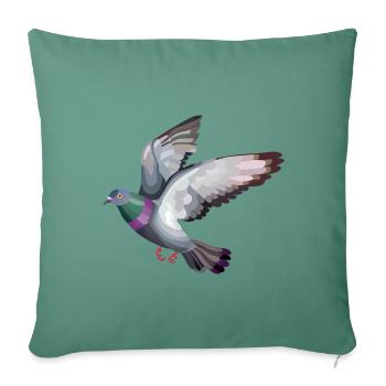 Taubenfliegen - Sofakissenbezug 45 x 45 cm - Tanngrün - Vorne
