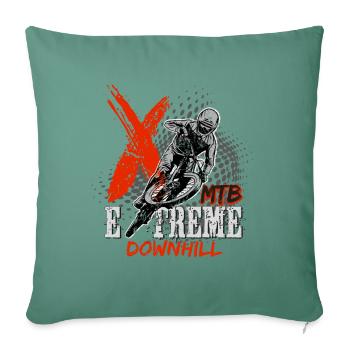 Conception de descente en VTT pour les amateurs de VTT - Housse de coussin décorative 45 x 45 cm - vert sapin - Devant