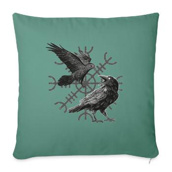 Conception pour les fans vikings, celtiques et germaniques - Housse de coussin décorative 45 x 45 cm - vert sapin - Devant