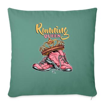 Course princesse course jogging - Housse de coussin décorative 45 x 45 cm - vert sapin - Devant