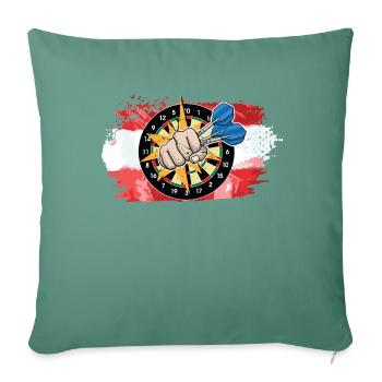 Autriche Dartspieler Austrian Dart Team - Fléchettes - Housse de coussin décorative 45 x 45 cm - vert sapin - Devant