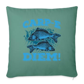 Carp-e Diem Aquarist Koi Fischliebhaber Aquarium - Sofakissenbezug 45 x 45 cm - Tanngrün - Vorne