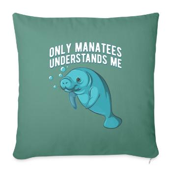 Seuls les lamantins me comprennent Sweet Ocean Manatee - Housse de coussin décorative 45 x 45 cm - vert sapin - Devant