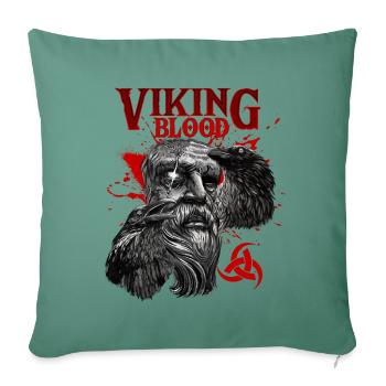Sang Viking Odin et Corbeaux Culture Viking - Housse de coussin décorative 45 x 45 cm - vert sapin - Devant