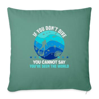 Instructeur de conception de plongée sous-marine Snorkeling - Housse de coussin décorative 45 x 45 cm - vert sapin - Devant