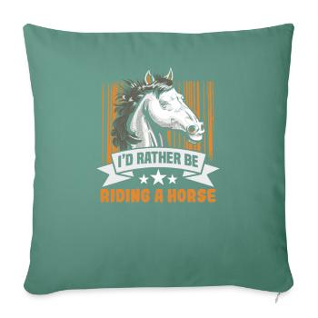 Design équestre et équestre pour les amoureux des chevaux - Housse de coussin décorative 45 x 45 cm - vert sapin - Devant