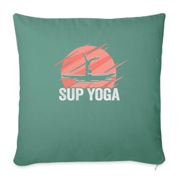 Sup Stand Up Paddle Design Sup Board Paddeln - Housse de coussin décorative 45 x 45 cm - vert sapin - Devant
