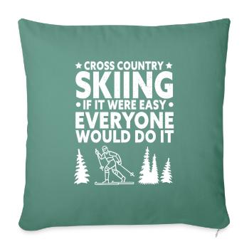 Skieurs de fond biathlon de fond - Housse de coussin décorative 45 x 45 cm - vert sapin - Devant