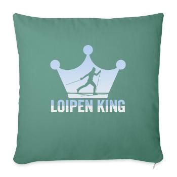 Skieurs de fond biathlon de fond - Housse de coussin décorative 45 x 45 cm - vert sapin - Devant