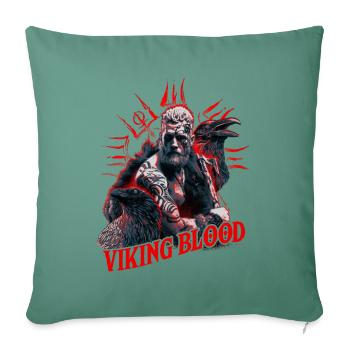 Sang Viking Odin et Corbeaux Culture Viking - Housse de coussin décorative 45 x 45 cm - vert sapin - Devant