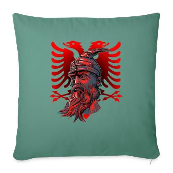 Albanischer Adler Kosovo Designs für Albaner - Sofakissenbezug 45 x 45 cm - Tanngrün - Vorne