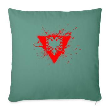 Albanischer Adler Kosovo Designs für Albaner - Sofakissenbezug 45 x 45 cm - Tanngrün - Vorne