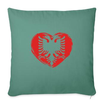 Albanischer Adler Kosovo Designs für Albaner - Sofakissenbezug 45 x 45 cm - Tanngrün - Vorne