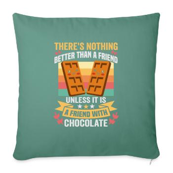Cadeau d’amitié pour bon ami - Housse de coussin décorative 45 x 45 cm - vert sapin - Devant