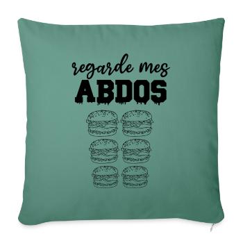 Regarde mes abdos burger cadeau bouffe - Housse de coussin décorative 45 x 45 cm - vert sapin - Devant