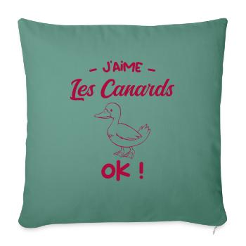 J’aime les canards ok ?! - Housse de coussin décorative 45 x 45 cm - vert sapin - Devant