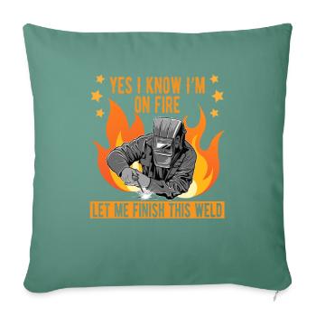Conception de slogan de soudeur pour les métallurgistes - Housse de coussin décorative 45 x 45 cm - vert sapin - Devant