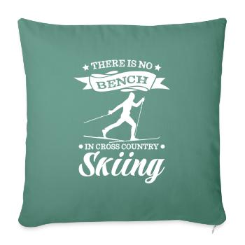 Skieurs de fond biathlon de fond - Housse de coussin décorative 45 x 45 cm - vert sapin - Devant