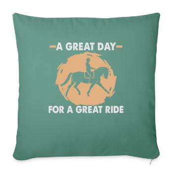 Design équestre et équestre pour les amoureux des chevaux - Housse de coussin décorative 45 x 45 cm - vert sapin - Devant